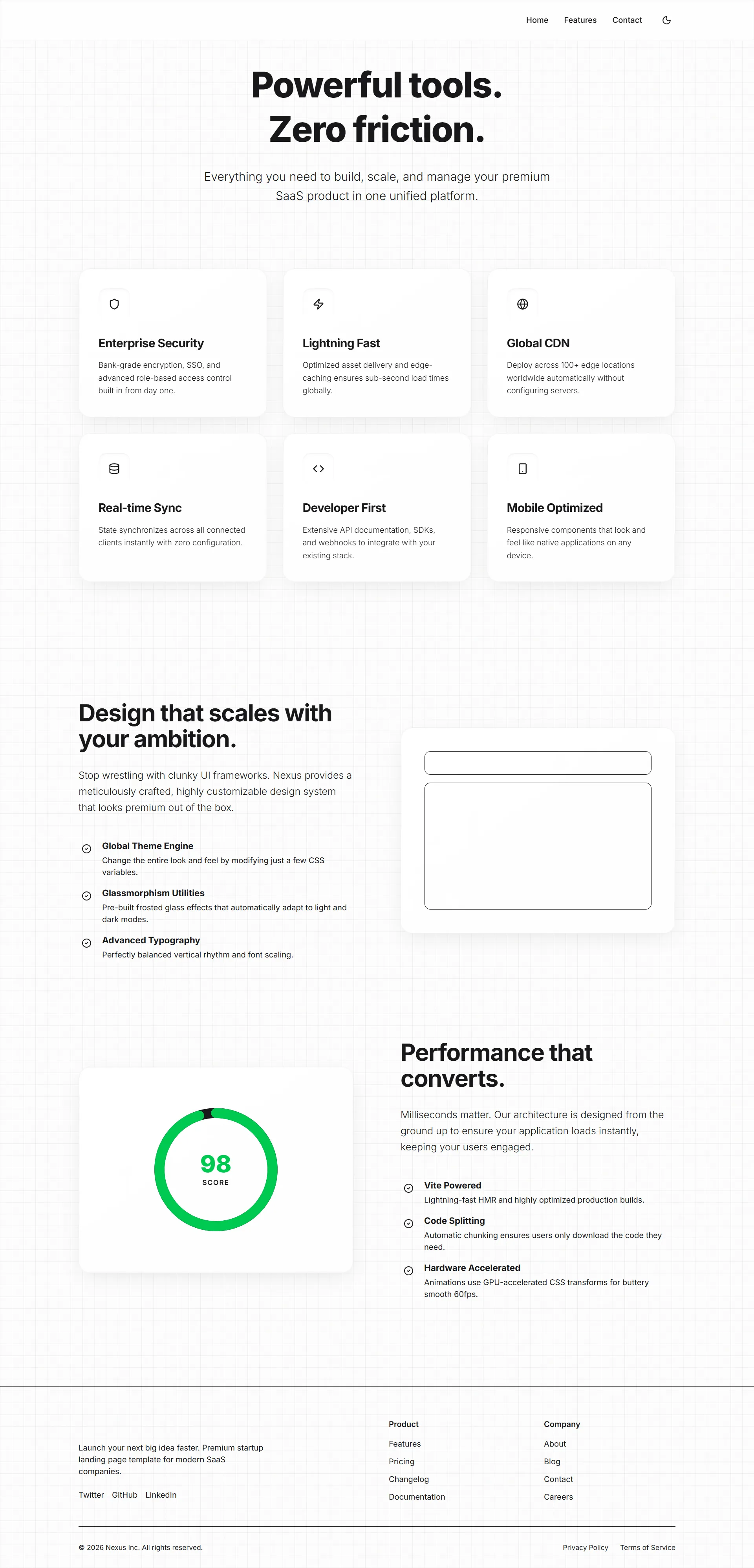 Startup Landing Page - Features